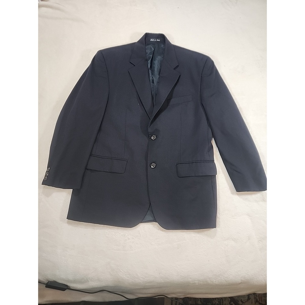 Chaps Ralph Lauren Mens 2 Button Pure Wool Blazer‎ Sport Coat Jacket Blue 40S